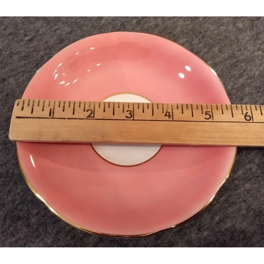 Aynsley Teacup & Saucer Pink Cabbage Rose Corset Bone China Gold Gilt‎ England